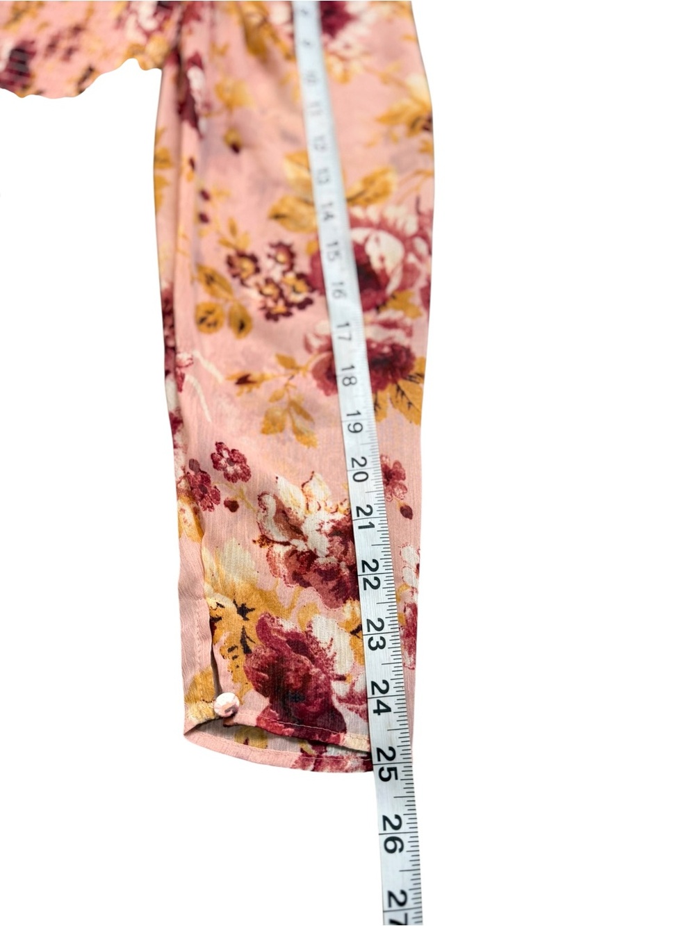Express NWT Pink Floral Smocked Puff Sleeve Crop Top XS - Picture 7 of 10